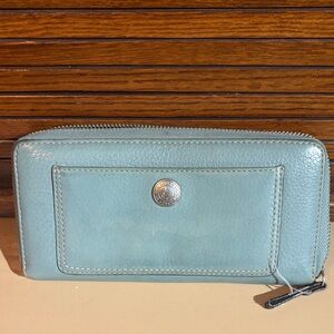 Vintage Coach Light Blue Leather Wallet